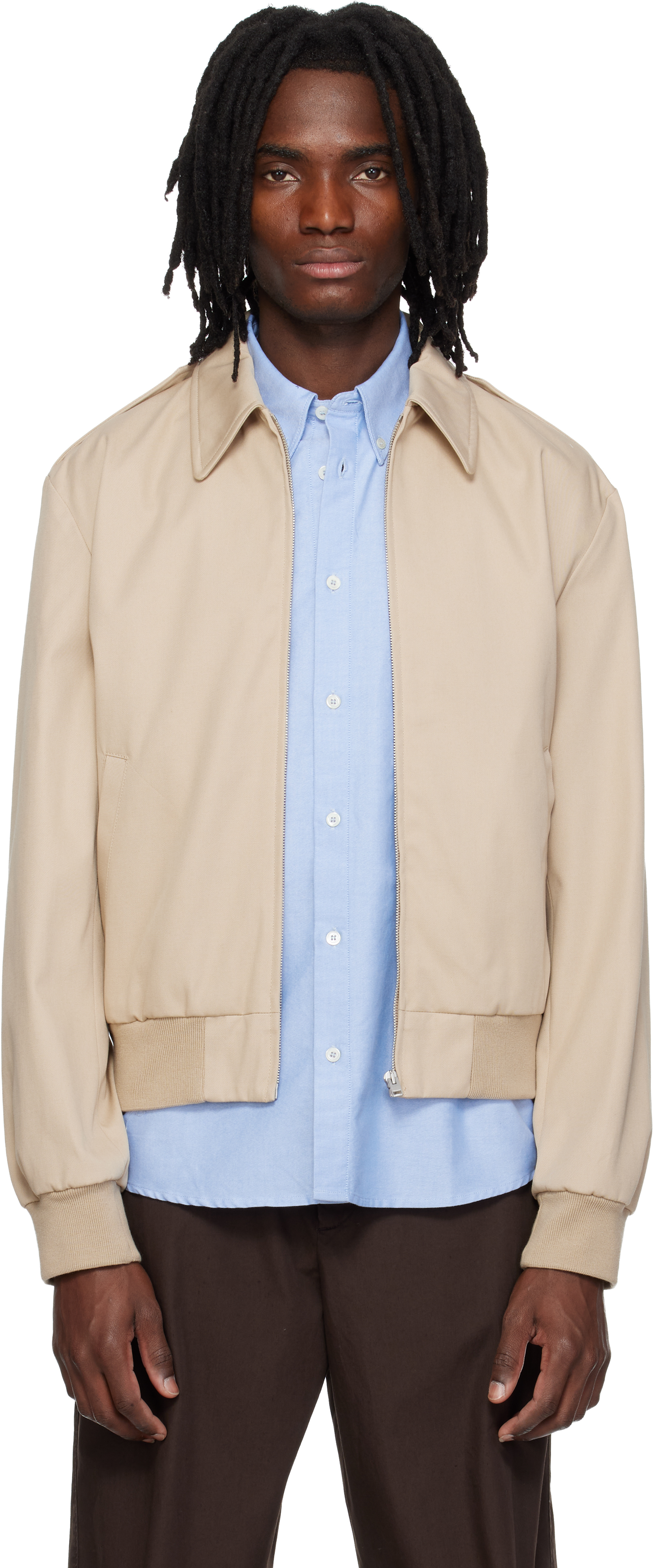Beige Miles Bomber Jacket