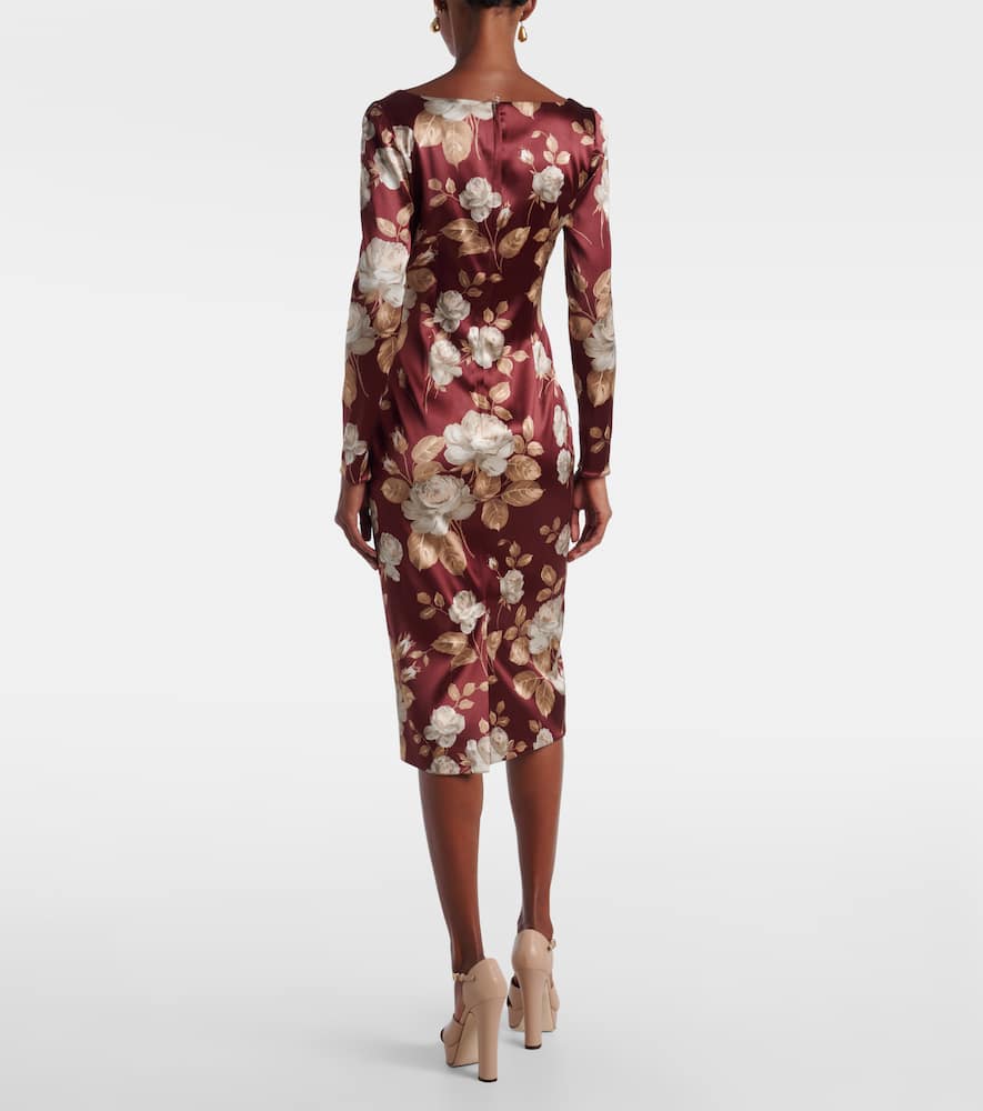 Floral satin midi dress