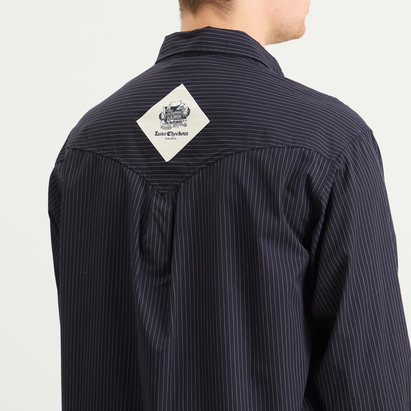 Men's Pinstripe Western Shirt in Navy
