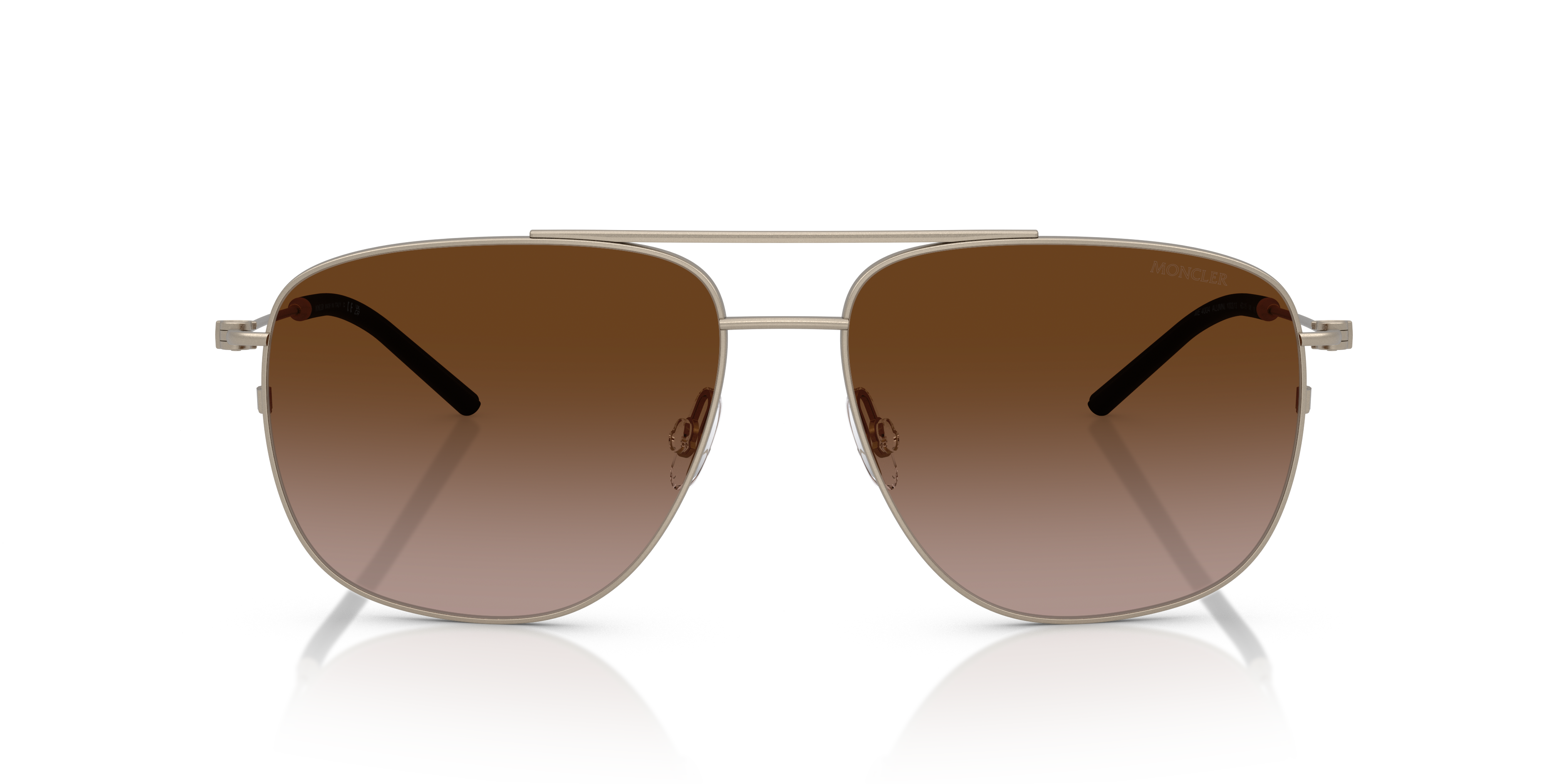 Moncler Unisex Moncler ME4004 ALUMNI 100313 Sunglasses Steel Bronze Brown Pilot Mirror