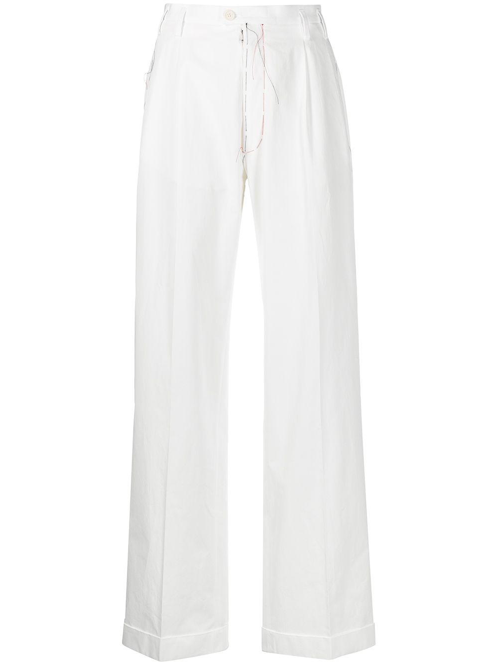 High-waisted straight-leg trousers - Neutrals