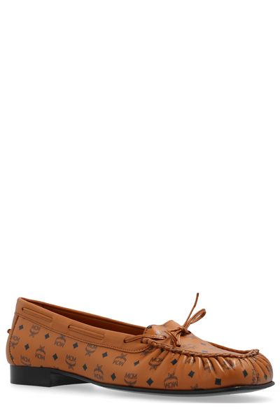MCM Monogram Printed Bow-Detailed Loafers