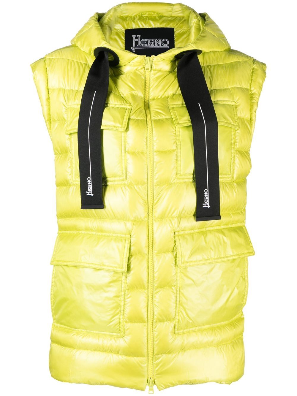 Logo-print padded gilet - Blue