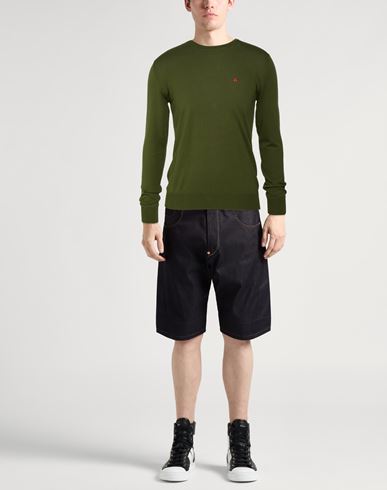 Man Sweater Military green Size S Cotton