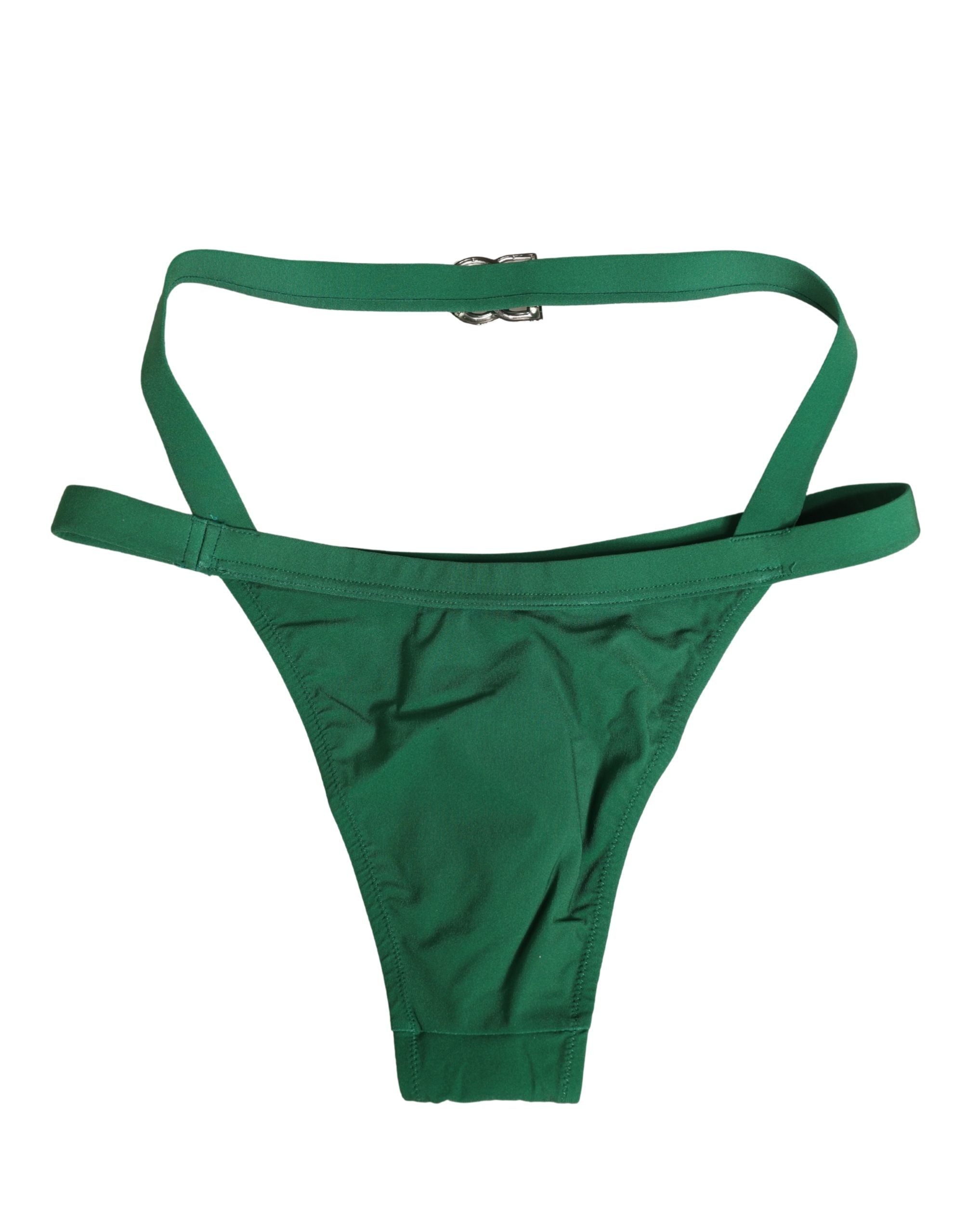 Logo Plaque Nylon Brief — Green