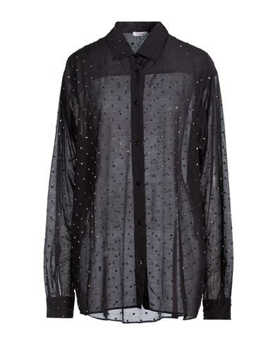 Oséree Woman Shirt Black Size S Cotton, Silk