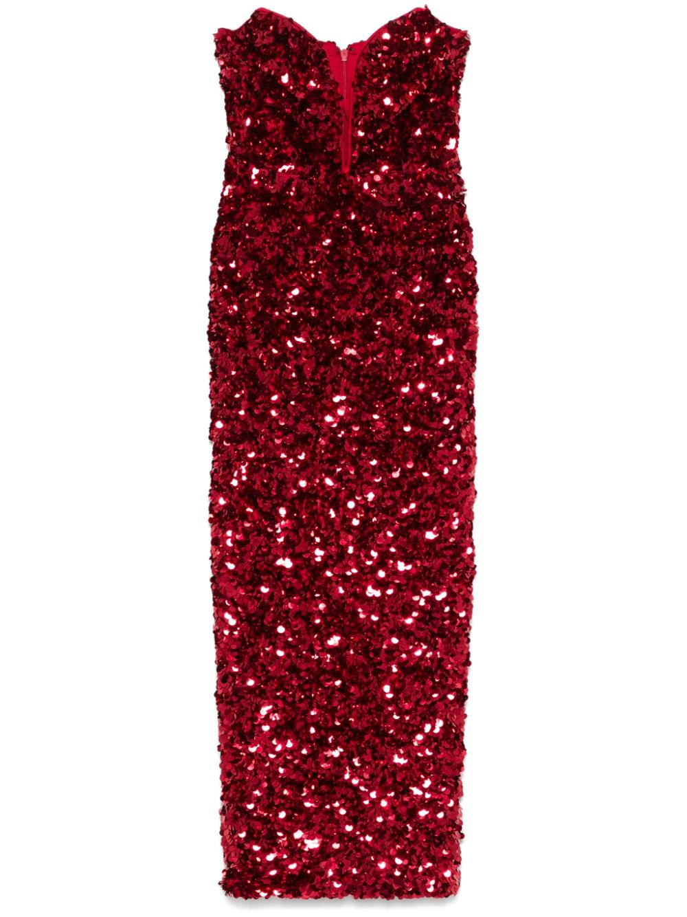 3D-sequin maxi dress - Red