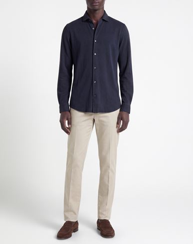 Man Shirt Navy Size 48 Cotton