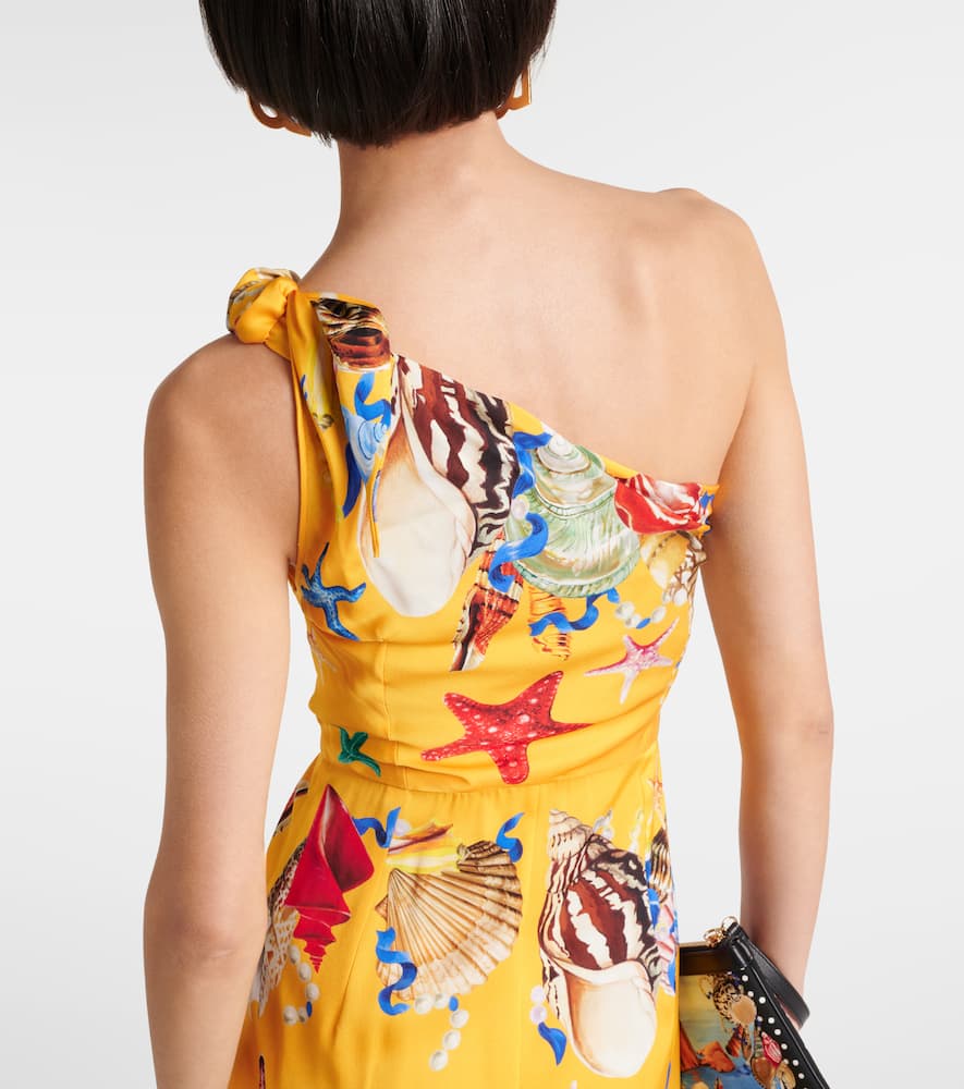 Capri printed silk-blend midi dress