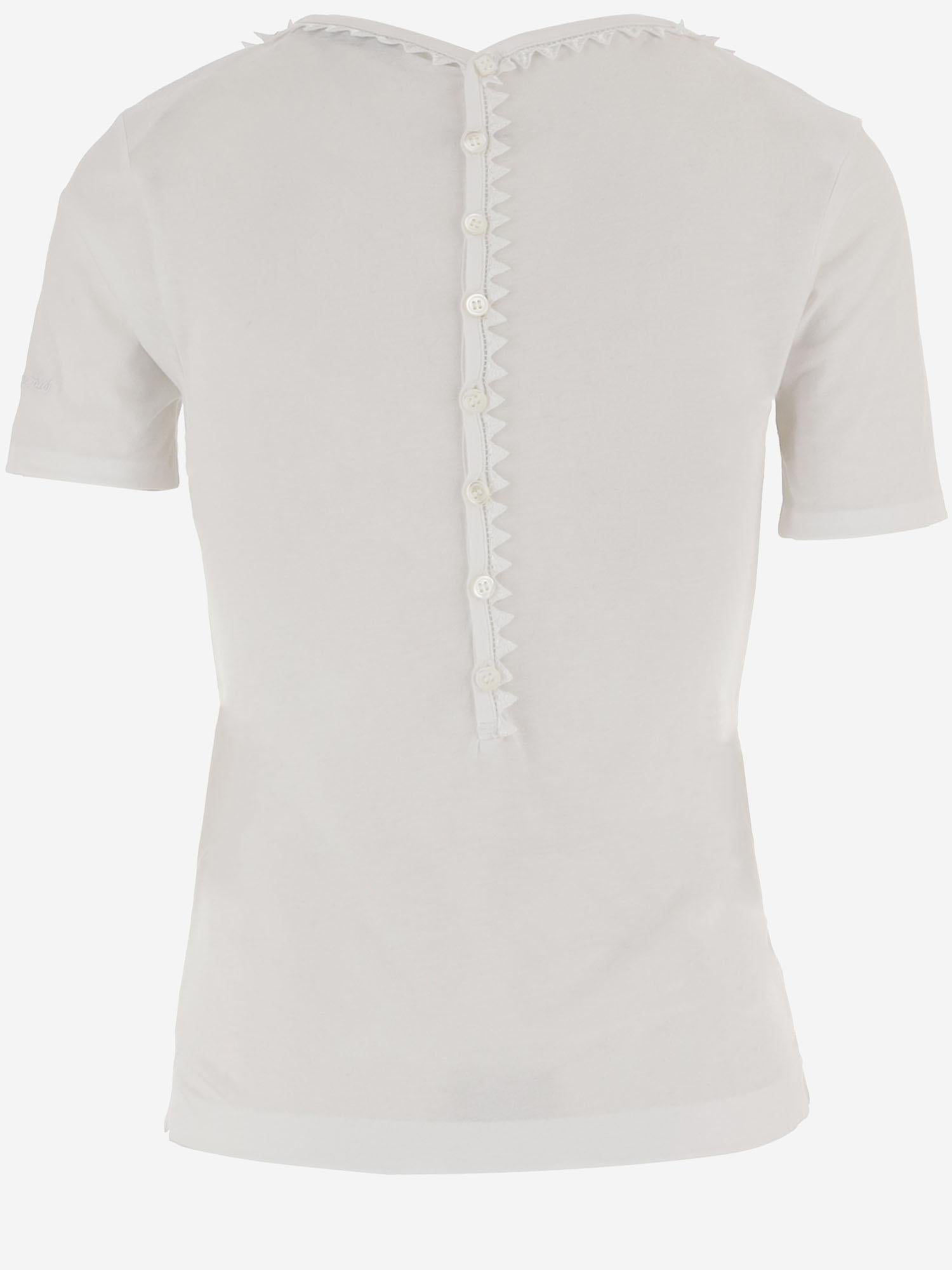 Cotton Shirt with Back Placket Blouse — White