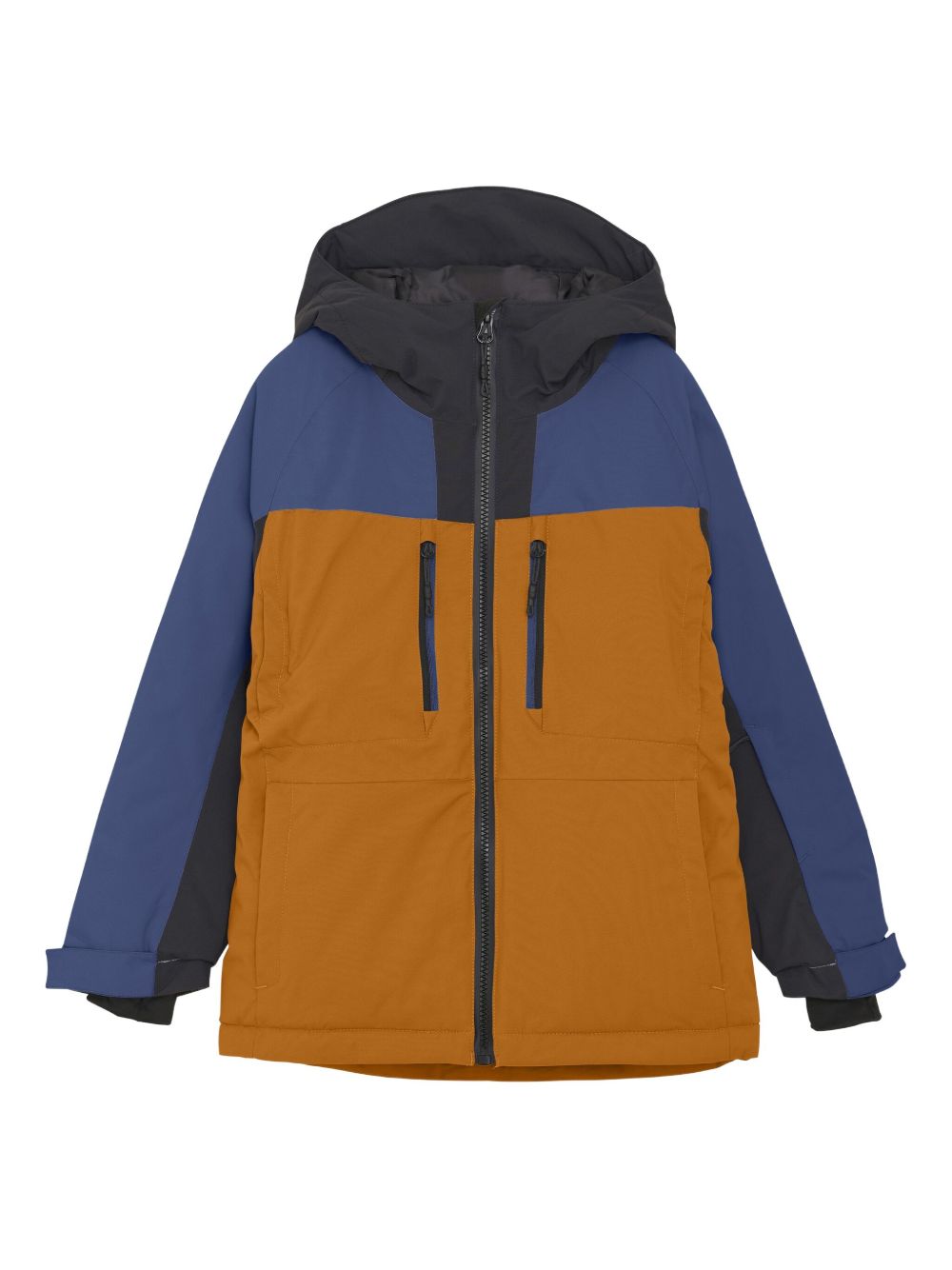 Colour-block hooded jacket - Orange