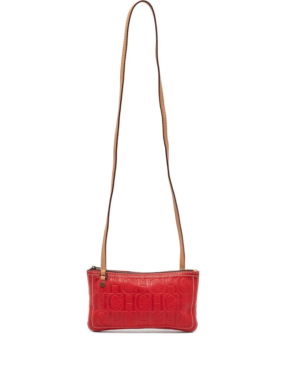 Debossed-logo cross body bag - Red