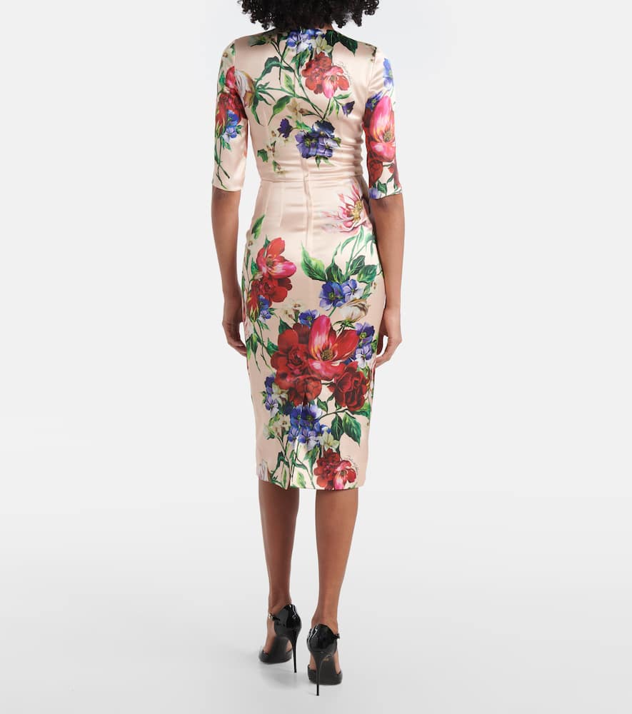 Floral satin midi dress