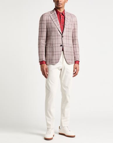 Man Blazer Chocolate brown Size 44 Linen, Silk, Cotton