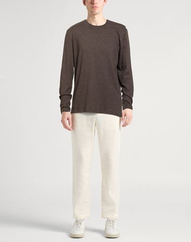 Man Sweater Brown Size L Organic cotton, Polyester, Elastane