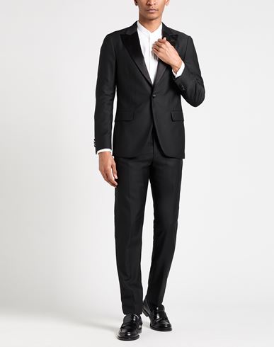 Man Suit Black Size 38 Virgin Wool, Elastane