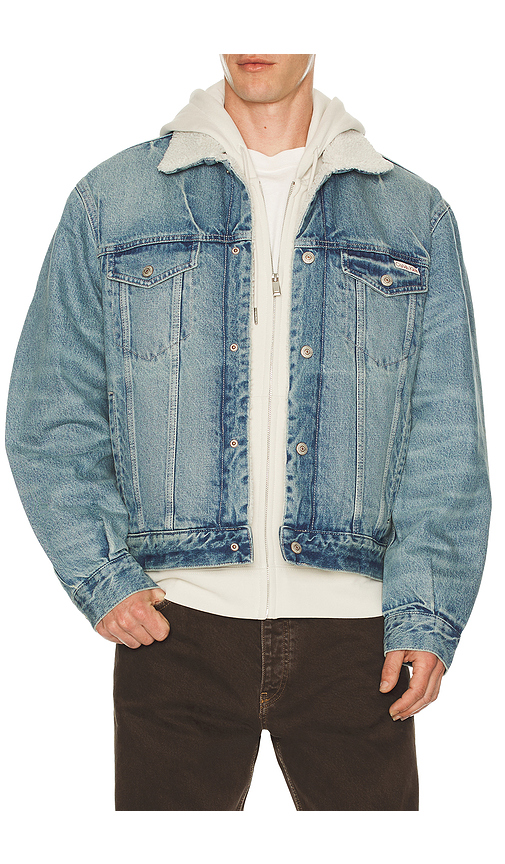 Calvin Klein Sherpa Trucker Jacket in Blue. - M also in