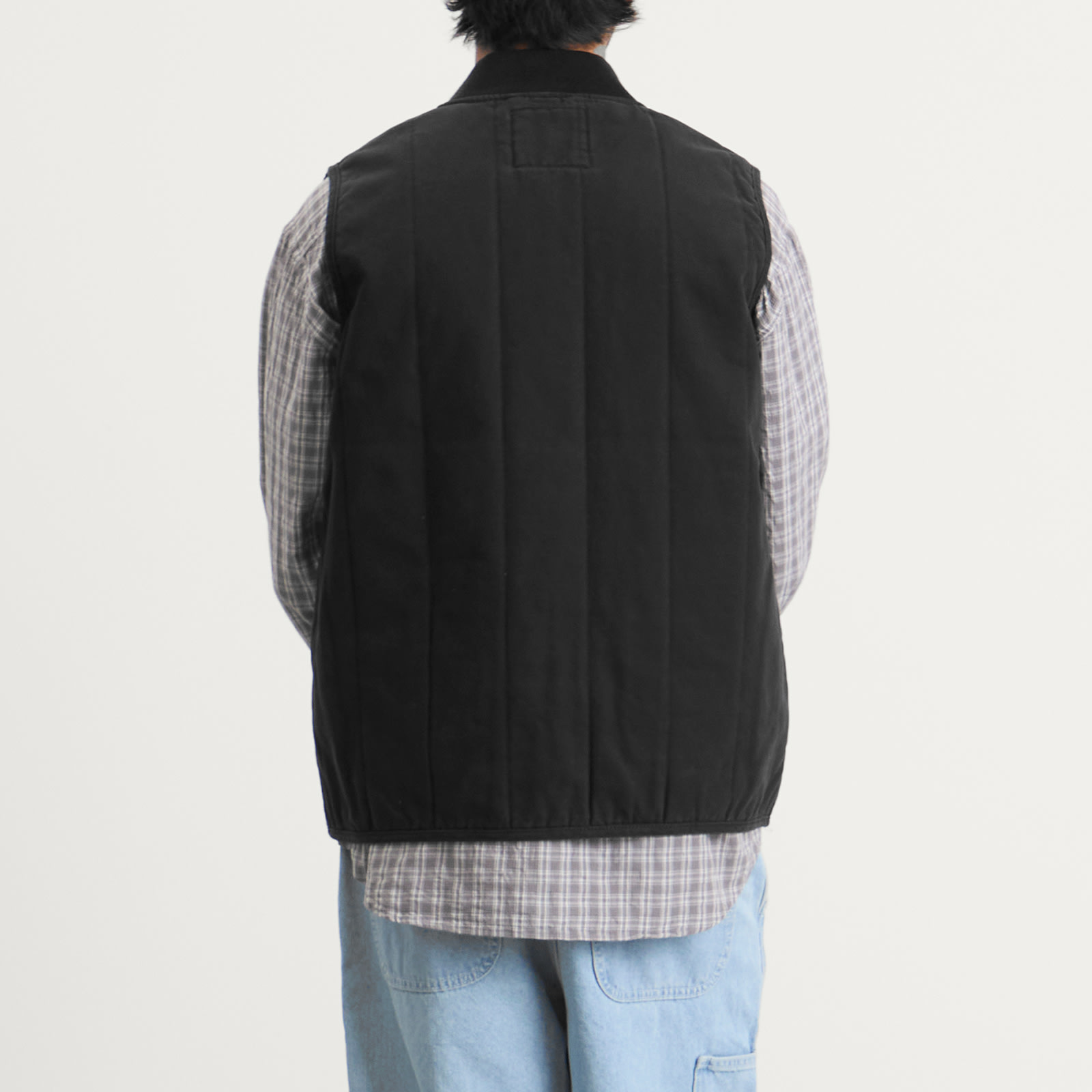 Men's Quilted Canvas Vest Black