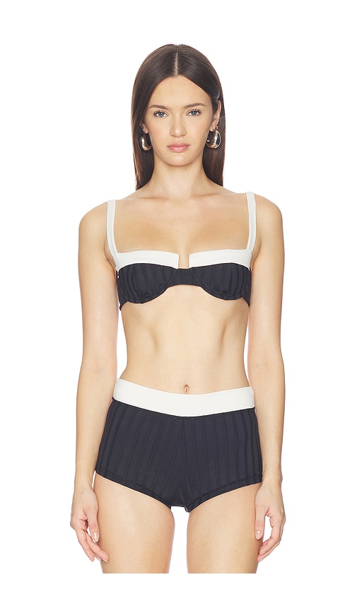 KYA Jolene Reversible Bikini Top in Black,White. - M also in L, S