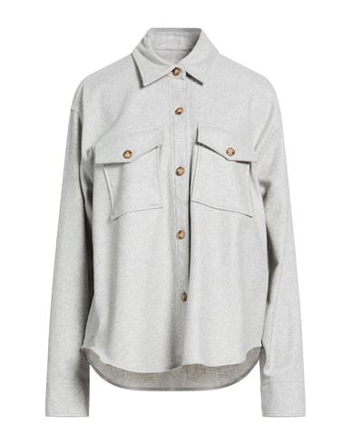Woman Shirt Light grey Size 10 Virgin Wool, Polyamide