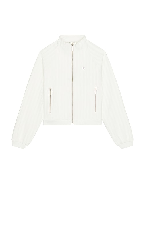 MADFRENZY Striped Track Jacket in White. - S also in L, M, XL/1X
