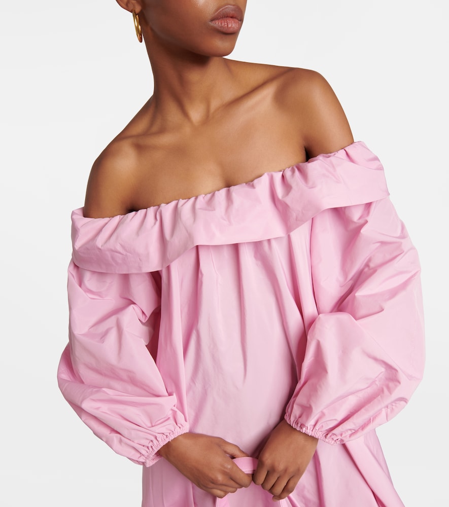 Off-shoulder faille maxi dress