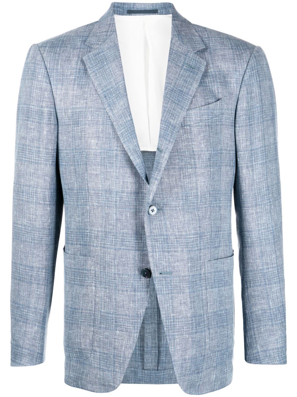 Checked single-breasted blazer - Blue