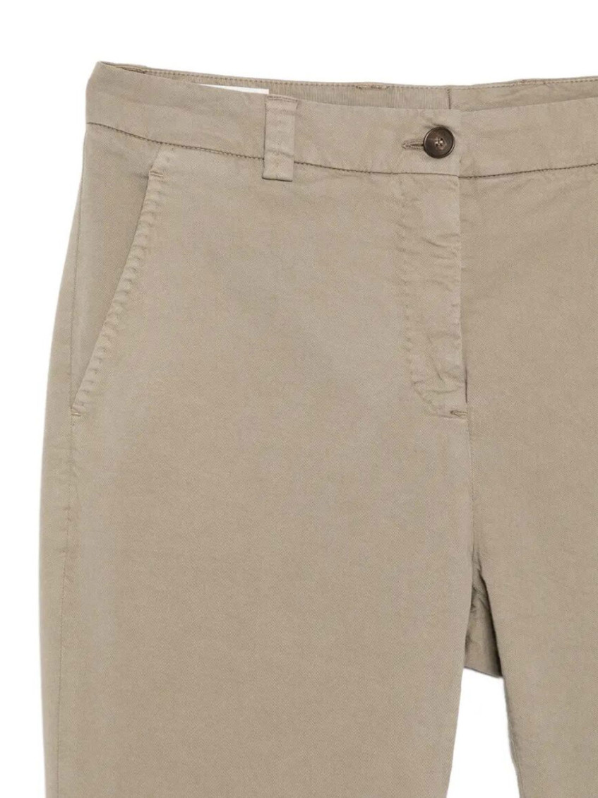 Green Straight Leg Cotton Trouser