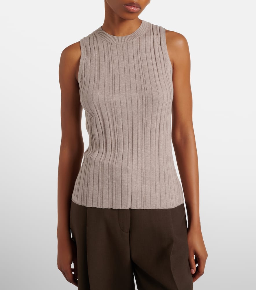 Cotton, silk, and cashmere tank top