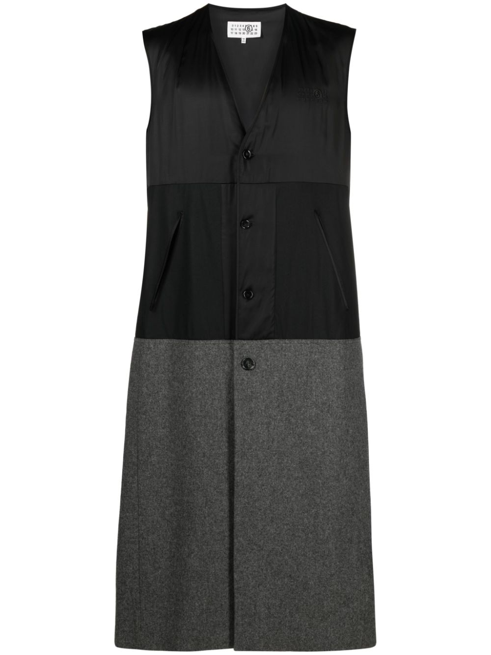 Two-tone wool gilet - Black