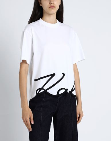Karl Signature Hem T-shirt Woman T-shirt White