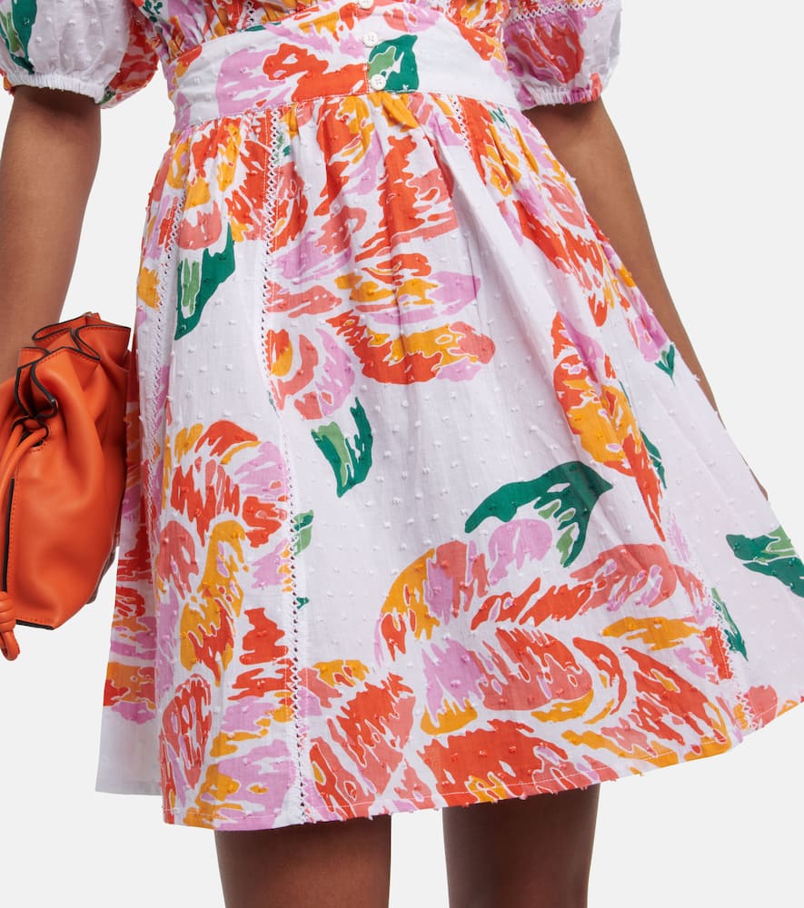 Reina printed cotton minidress