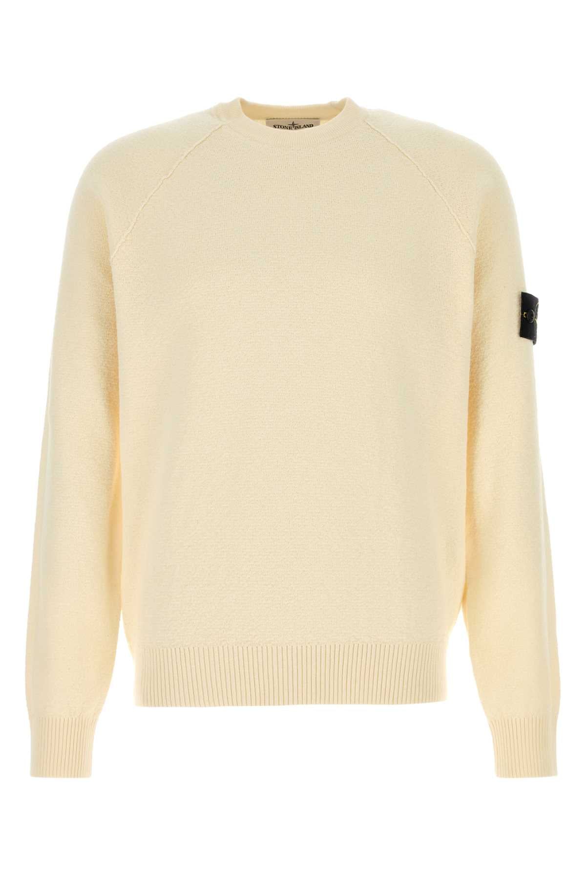 Cotton Knit Sweater — Beige