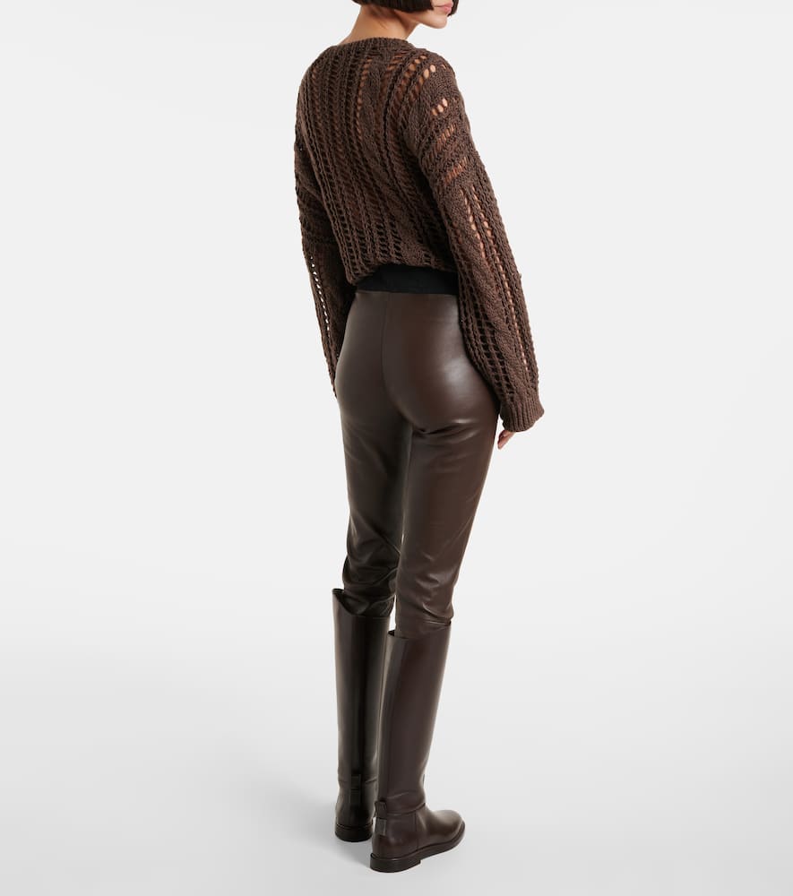 Leather slim pants