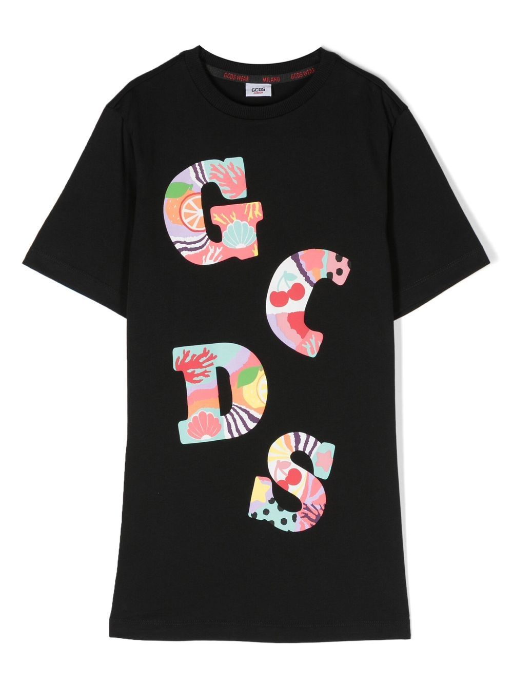 Logo-print T-shirt dress - Black