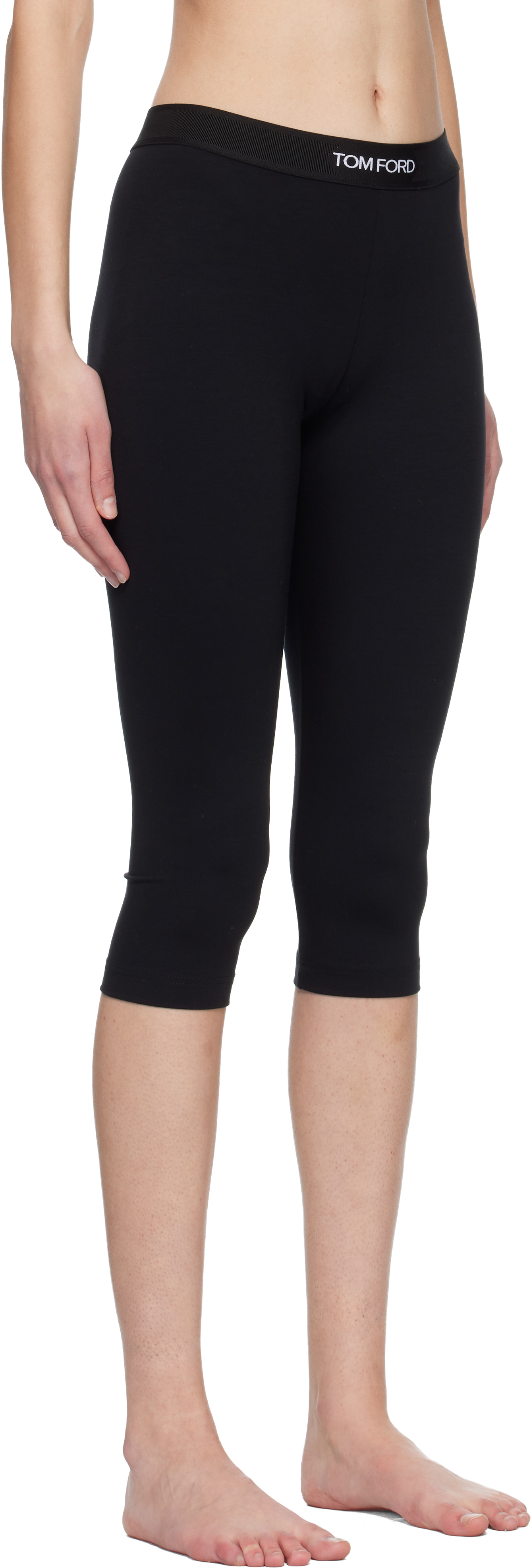 Black Modal Yoga Short Leggings.