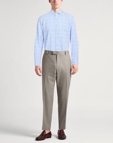 Man Shirt Light blue Size L Cotton, Linen