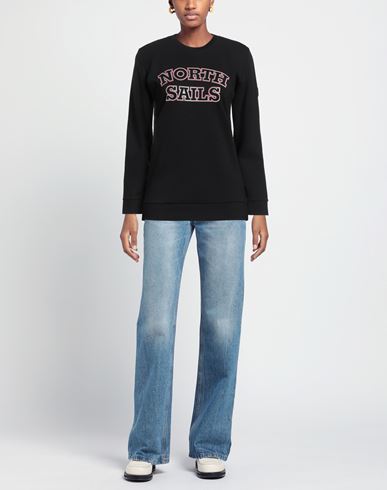 Woman Sweatshirt Black Size L Viscose, Nylon, Elastane