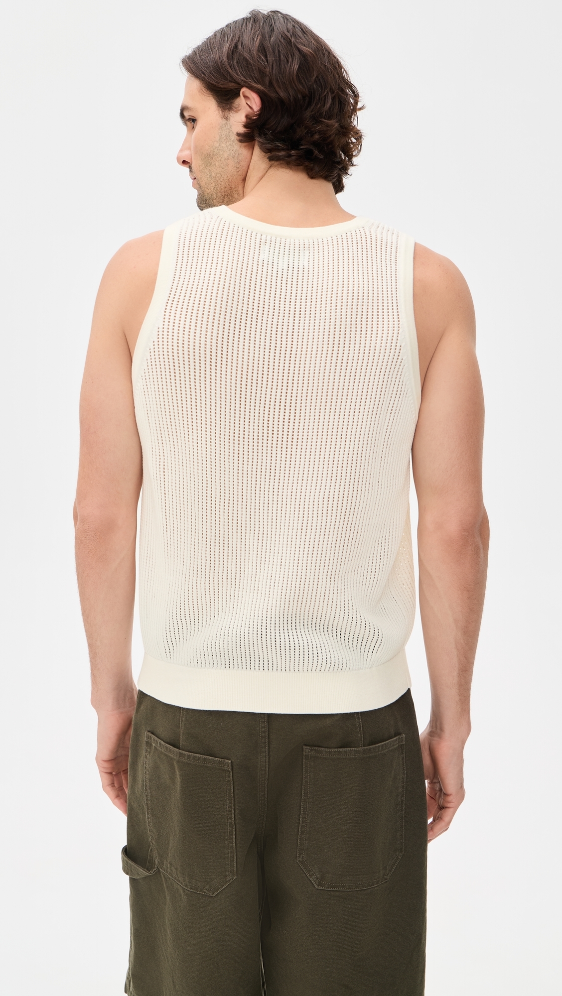 Knit Mesh Tank Top Sea Salt