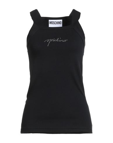 Couture Woman Tank top Black Size 16 Cotton, Elastane, Glass