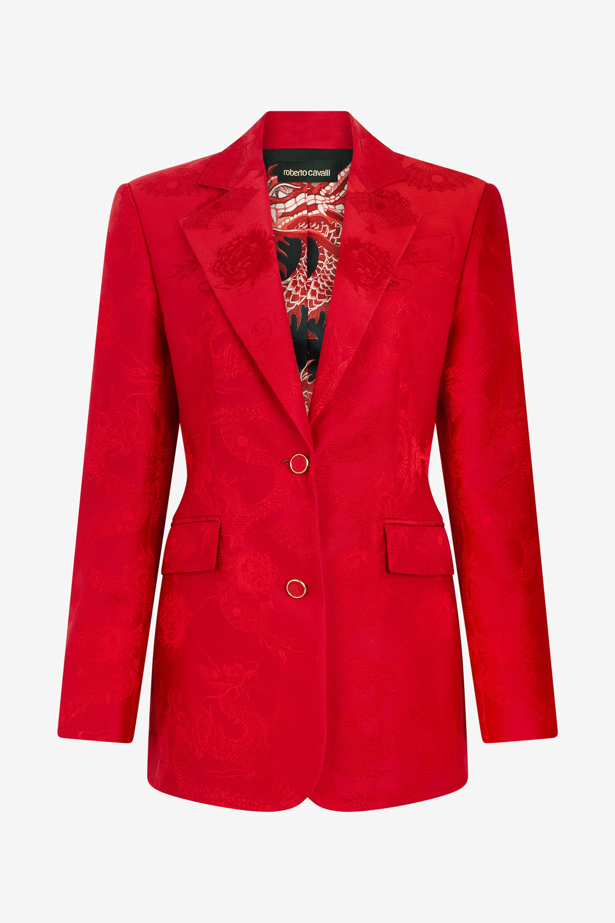 Dark Red Jacket With Dragon Motif