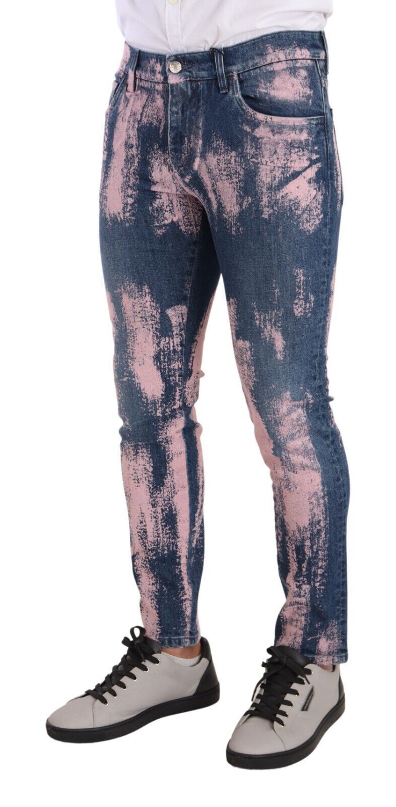Tie-Dye Cotton Jeans — Blue