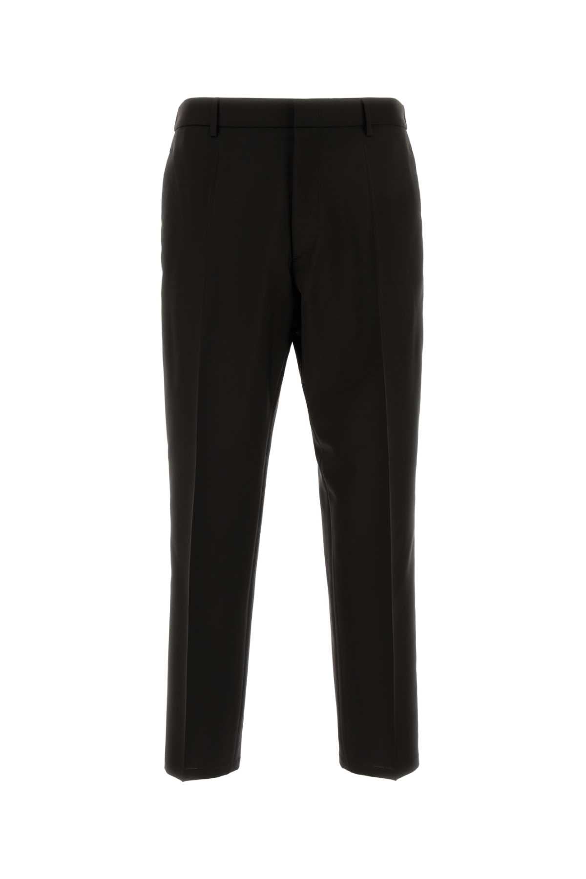 Virgin Wool and Mohair Trousers — Black