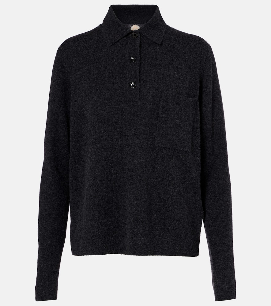 Wool and cashmere polo sweater