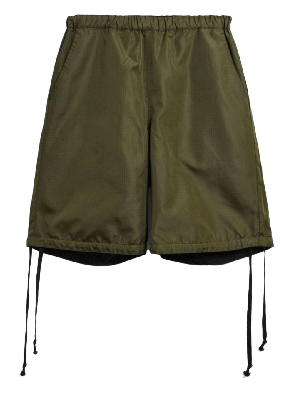Drawstring-hem shorts - Green