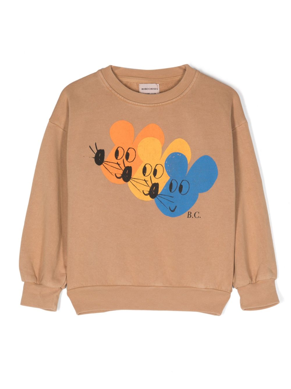 Mouse-print cotton sweatshirt - Brown
