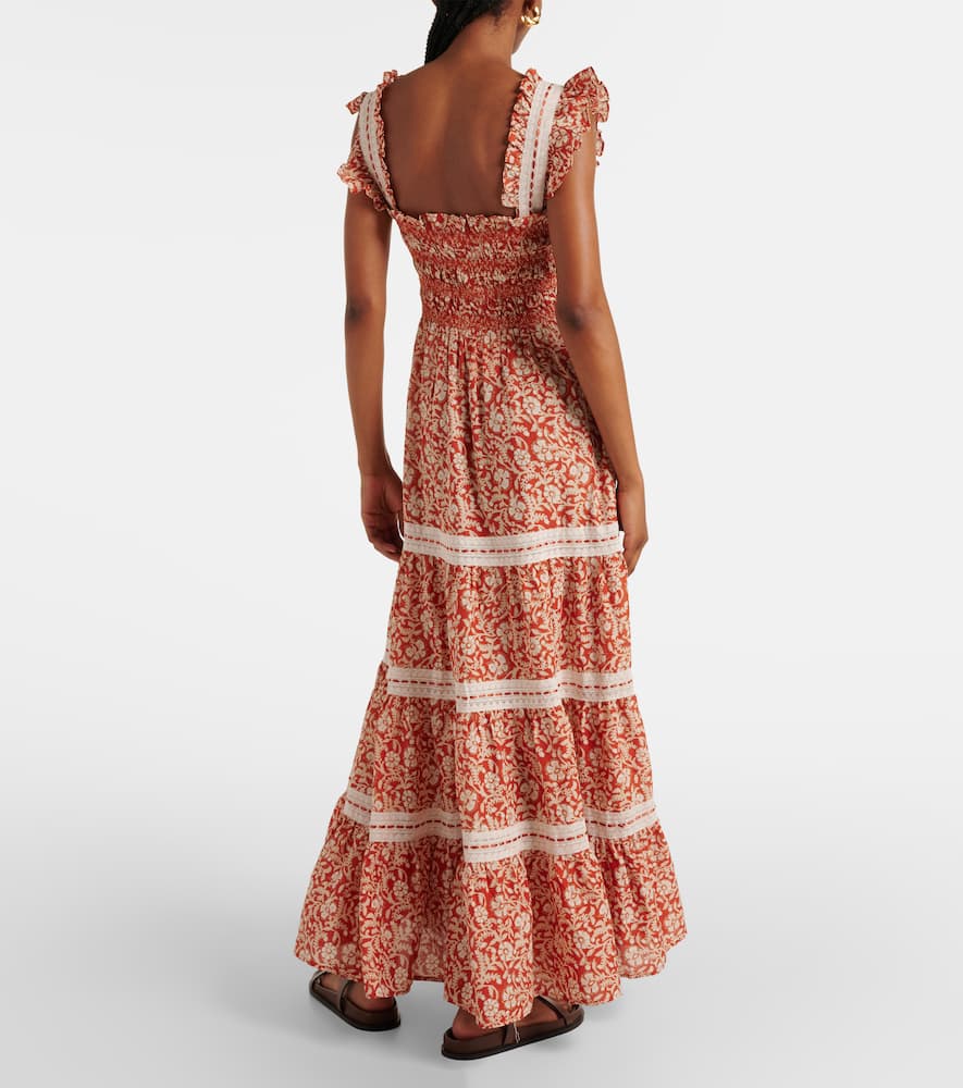 Rixo Brooke floral cotton and silk midi dress