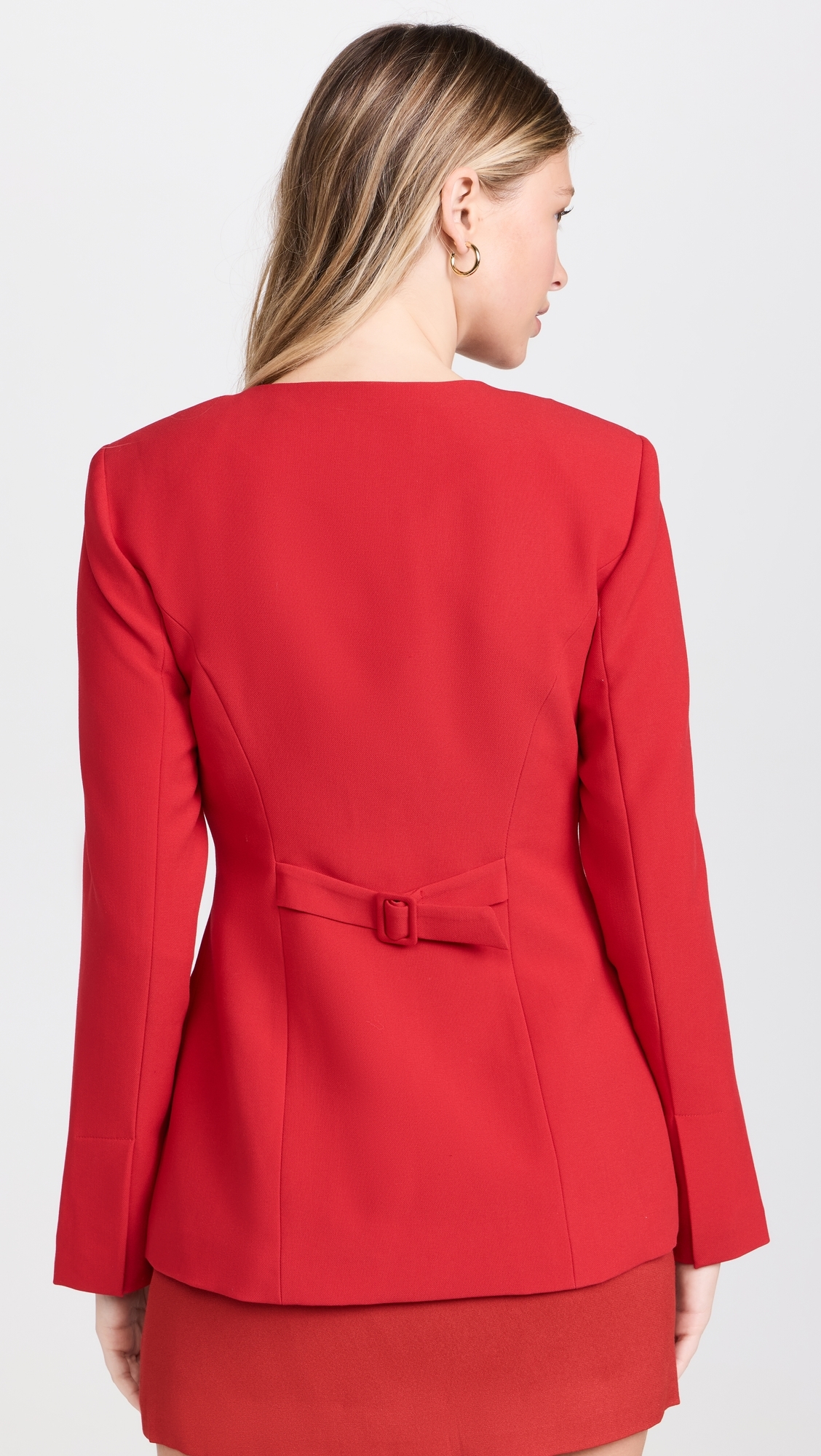 Daphne Long Waisted Blazer Red