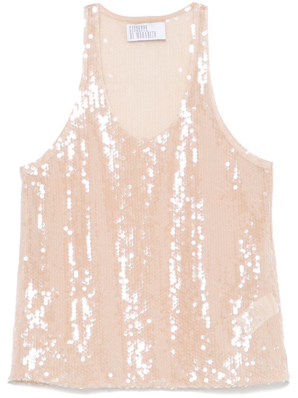 Sequinned tank top - Neutrals