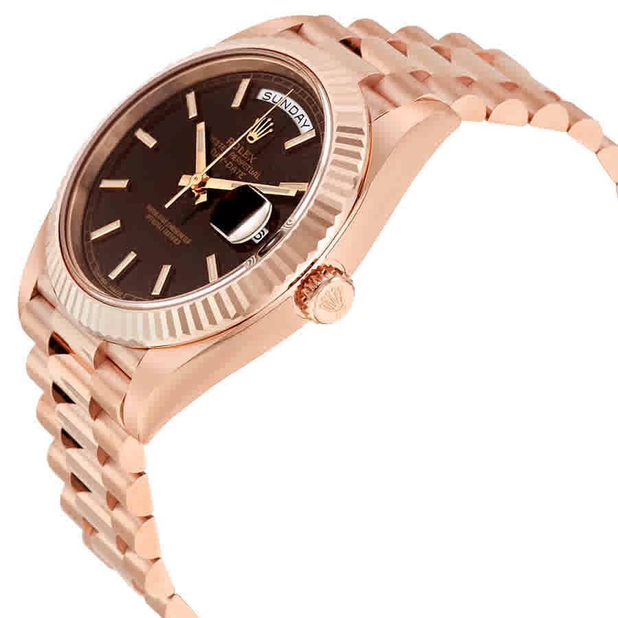 Day-Date 40 Chocolate Dial 18K Everose Gold President Automatic Mens Watch 228235CHSP